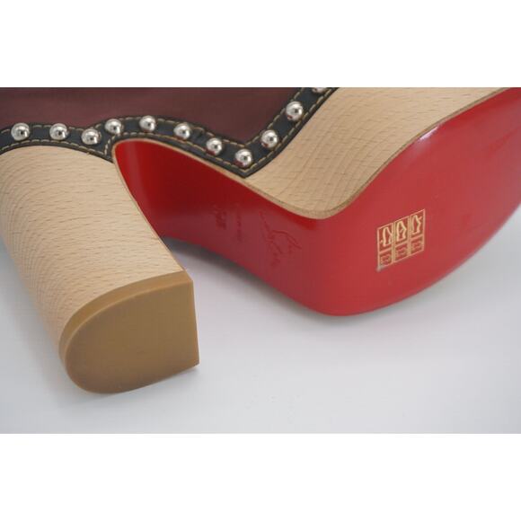 Christian Louboutin Joan Studded Platform Slide Mule Clog Sandal SZ 37 NIB $1295 - Picture 10 of 11